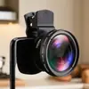Lente Grande Angular 18mm Anti-Distorção Universal com Clipe, Lente de Câmera Externa Profissional 4K HD para Smartphone