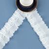 Vestido de novia de encaje plisado blanco y negro de alta calidad, accesorios de encaje de fábrica