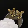 Pendientes de alta calidad para todo tipo de atuendos, pendientes de moda para hombres y mujeres, letras de pedrería, todo a juego, pasador de plata s925, accesorios de aleación