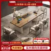 Mesa de té y juego de sillas de madera maciza, mesa integrada con bandeja de té para oficina, mesa para tomar té en casa en la sala de estar, madera natural de lujo ligero