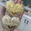 Moeda de Ouro Puro 999 Formato Coração com Concha d'Água, Sensação de Alto Padrão, Moeda de Ouro Desejo da Princesa por Riqueza, Presente para Namorada, Item Decorativo, Lembrança
