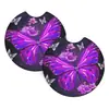 Alfombrilla para Taza de Coche Transfronteriza Jit Hecha de Material de Buceo con Impresión en Relieve de Café, Alfombrilla para Taza de Coche con Aislamiento por Transferencia de Calor, 2 Piezas