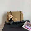 Bolso Acolchado Estilo Tweed con Cadena para Mujer 2025 Nuevo Bolso de Hombro Cruzado Retro de Piel Nobuck Gran Capacidad Bolso de Axila