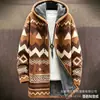 Cárdigan con capucha y cremallera de corte holgado para hombre con estampado a todo color de nuevo elemento azteca, chaqueta de algodón, DIY desde la imagen