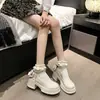 Sapatos Mary Jane Estilo Fada com Saias para Mulheres, Lançamento Primavera 2026 Estilo Francês Pérola Suave Tendência Salto Bloco Sapatos de Couro