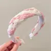 Faixa de cabelo xadrez de cetim para mulheres, faixa de cabelo antiderrapante para outono e inverno, uso diário, faixa de cabelo para lavar o rosto, acessório de cabelo de coroa alta