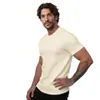 Comércio Exterior Verão Novo Estilo Camiseta Masculina Cor Sólida Gola Redonda Manga Curta Casual Esportiva Tendência Roupa Masculina Camiseta Solta
