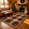 Tapete de Natal transfronteiriço estilo americano, tapete de sala de estar de área grande com cobertura total, tapete de cabeceira de fácil cuidado, tapete decorativo de feriado