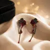 Pendientes de estilo punk oscuro gótico retro transfronterizos, pendientes de borla rojos dulces y geniales de chica hot, pendientes de la serie de Halloween
