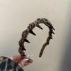 Coreano Retro Leopard Print Esponja Hair Hoop Europeu e Americano Moda All-match Headband Hong Kong Estilo Moda Out-of-the-way Pressed Hair Caps Anel de cabelo