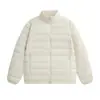 Chamarra corta acolchada para hombre con cuello alto, nuevo modelo de invierno, engrosada y cálida con plumón de pato blanco, chamarra acolchada de color sólido, estilo para pareja
