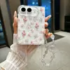 Capa com design de tulipa, adequada para capa de celular dobrável iPhone 18 Duo, capa com corrente Apple 18 Ultra, nova capa premium 17P