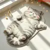 Alfombra de piso de imitación cachemira con diseño de animal de dibujos animados para dormitorio junto a la cama, engrosada, suave, alfombrilla refrescante para pies, uso doméstico, absorbente de agua, secado rápido, antideslizante