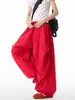 Pantalones de paracaidista anchos rojos West Coast para hombre y mujer, pantalones cargo holgados de verano estilo hip-hop con caída, pantalones rectos hasta el suelo
