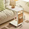 Mesa de Centro Pequeña Personalizable, Mesa Auxiliar Móvil para Esquina de Sofá de Sala de Estar con Almacenamiento, Ruedas, Mesa de Té, Mesa de Noche Simple para Dormitorio