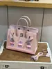 Bolsa Birkin Pequena de Luxo com Padrão de Crocodilo e Contraste de Cores Nova Moda Primavera/Verão Bolsa de Ombro Transversal