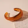 Pulseras Populares Transfronterizas Europeas y Americanas, Pulseras Anchas de Ola Irregular Manchadas de Acrílico, Pulseras de Nicho de Alta Gama para Mujer
