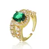Aliexpress Novo Estilo Anel Aberto Oval com Zircônia Cravejada de Diamante Anel Elegante Versátil de Alta Qualidade Atacado de Comércio Exterior