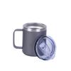 Taza de acero inoxidable 304 con asa de 12 oz, con logotipo imprimible y borde transfronterizo, taza de vacío de doble capa, taza de café con aerosol creativa