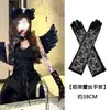 Guantes de Malla Negros Cuentas Transparentes Ins Modernos Celebridad de Internet Forma Cóncava Vestido de Fiesta de Cumpleaños Boda Halloween Mujeres