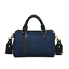 2026 Nova Bolsa de Couro Jeans Feminina Moda Casual Bolsa de Ombro Transversal Costura em Contraste Bolsa Almofada