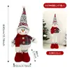 Muñeco de muñeco de nieve y reno navideño con patas retráctiles, gorro tejido, adorno para escaparate, decoración marrón transfronteriza