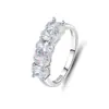 Anel Cruzado Europeu e Americano Prata de Lei S925 Diamante de Alto Carbono HW Estilo Ins Feminino Nicho Luxo Leve Anel de Zircônia Empilhado Rai Diamond