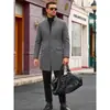 Cortavientos de Algodón Engrosado Estilo Coreano Ajustado Cálido Cuello Alto Longitud Media Abrigo de Lana Ropa de Abrigo para Hombre Otoño e Invierno Añadido de Amazon