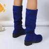 ¡Artículos Calientes de la Temporada, Se Venden Como Pan Caliente! Botas de Moda con Suelas de Plataforma y Gamuza de Vaca (Gamuza) para Todas las Estaciones