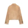 Comércio Exterior Europeu e Americano Transfronteiriço Outono Novo Estilo Feminino Versátil para o Trabalho Jaqueta Curta Estilo Gabardine Peça Externa