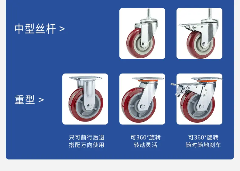 枣红聚氨酯脚轮_09
