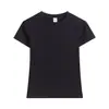Camiseta Redonda de Manga Corta Estilo Francés de Algodón Puro para Mujer, Verano 2026, Corta Elástica Ajustada Estilo Chica Caliente, Top Adelgazante