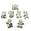 Aleación Goteo de Aceite DIY Dibujos Animados Lindo Panda Gigante Accesorios de Joyería Accesorios Pendientes Pendientes Collar Colgante Material Lote
