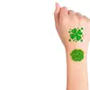 Fronteira 72 Peças Suprimento Trevo de Quatro Folhas Trevo Irlandês Dia de São Patrício Tatuagem Adesivos Desenho Animado