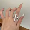 Anillo Minimalista Geométrico de Metal con Diseño de Nicho y Anillo para Dedo Índice de Gota de Agua, Anillo Sencillo y Sofisticado