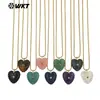 Wt-N1524 Colgante Clásico Retro en Forma de Corazón Piedra Ojo de Tigre Cristal Rosa Latón Fino Cadena Personalizada para Clavícula para Niñas