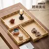 Bandeja Tallada Flor de Ciruelo de Fábrica Original, Bandeja de Té Rectangular para Uso Doméstico, Bandeja de Frutas para Tiendas, Venta al por Mayor a Partir de Una Pieza