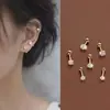 Brincos de Ouro Super Brilhantes para Mulheres, Novo Modelo 2025 Brincos com Fecho de Rosca para Dormir Sem Remover, Brincos para Cuidado com a Orelha [Pacote com 6]