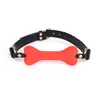 Gag de Hueso de Silicona Pinzas para Pezones Juguetes Novedosos Alternativos para Adultos Bondage de Cuero Entrenamiento Sexo Sm Gag Sólido