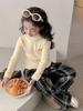 Suéter para Niñas Otoño e Invierno 2026 Nuevo Elegante Tejido Grueso para Niñas Camiseta Básica de Cuello Alto Medio de Invierno para Niños