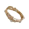 Pulseiras Europeias e Americanas Transfronteiriças de Contas Multicamadas Cravejadas com Diamantes, Pulseiras Modernas e Únicas, Luxo Leve, Design de Joias de Alto Padrão, Estilo de Nicho