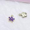 Colgante de flor de cinco pétalos con forma de gota de aceite de aleación de flores coreanas, joyería artesanal, pendientes, collar, pulsera, accesorios, material
