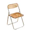 Silla transparente de moda para fotografía, silla plegable, silla simple con respaldo acrílico, silla de comedor, engrosada