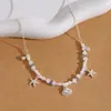 Collar de Perlas con Colgante de Concha y Estrella de Mar Dulce de Verano para Mujer, Accesorio Nuevo Versátil de Personalidad de Lujo Ligero de Gama Alta de Nicho