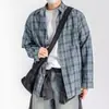 Camisa de Manga Larga a Cuadros Estilo Retro Japonés para Hombre 2024 Primavera y Otoño Nueva Marca de Moda Holgada Estilo Universitario Camisa Chaqueta