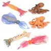 Set de 6 Figuras Realistas de Animales Marinos Pulpo Calamar y Calamar Vampiro Modelos Figuras de Plástico de Vida Marina para Juego Educativo y Decoración Múlti