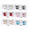 Arte de Uñas Joyería de Diamantes Venta al Mayoreo LZ Mismo Estilo Popular Diamante Cuadrado Lazo Aleación Estéreo Diamante Lazo Accesorios para Uñas