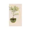 Pintura Decorativa de Entrada Estilo Crema Planta Verde Hidropónica Textura de Arenisca Estéreo Pintura Colgante de Pared de Fondo para Sala de Estar Luminosa LED