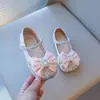 Zapatos de Cuero para Niños Primavera/Verano 2025 Nuevos Zapatos de Princesa para Niña con Lazo de Lentejuelas Zapatos Únicos de Exterior para Bebé a la Moda