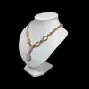 Accesorios para Exhibición de Joyería Cadena de Suéter Collar Modelo de Cuello Soporte de Exhibición Terciopelo Negro Piel Sintética Modelo de Cuello Retrato